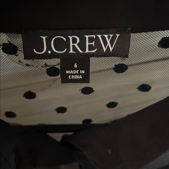 J. Crew Black Sheer Polka Dot Blouse - Picture 2 of 7